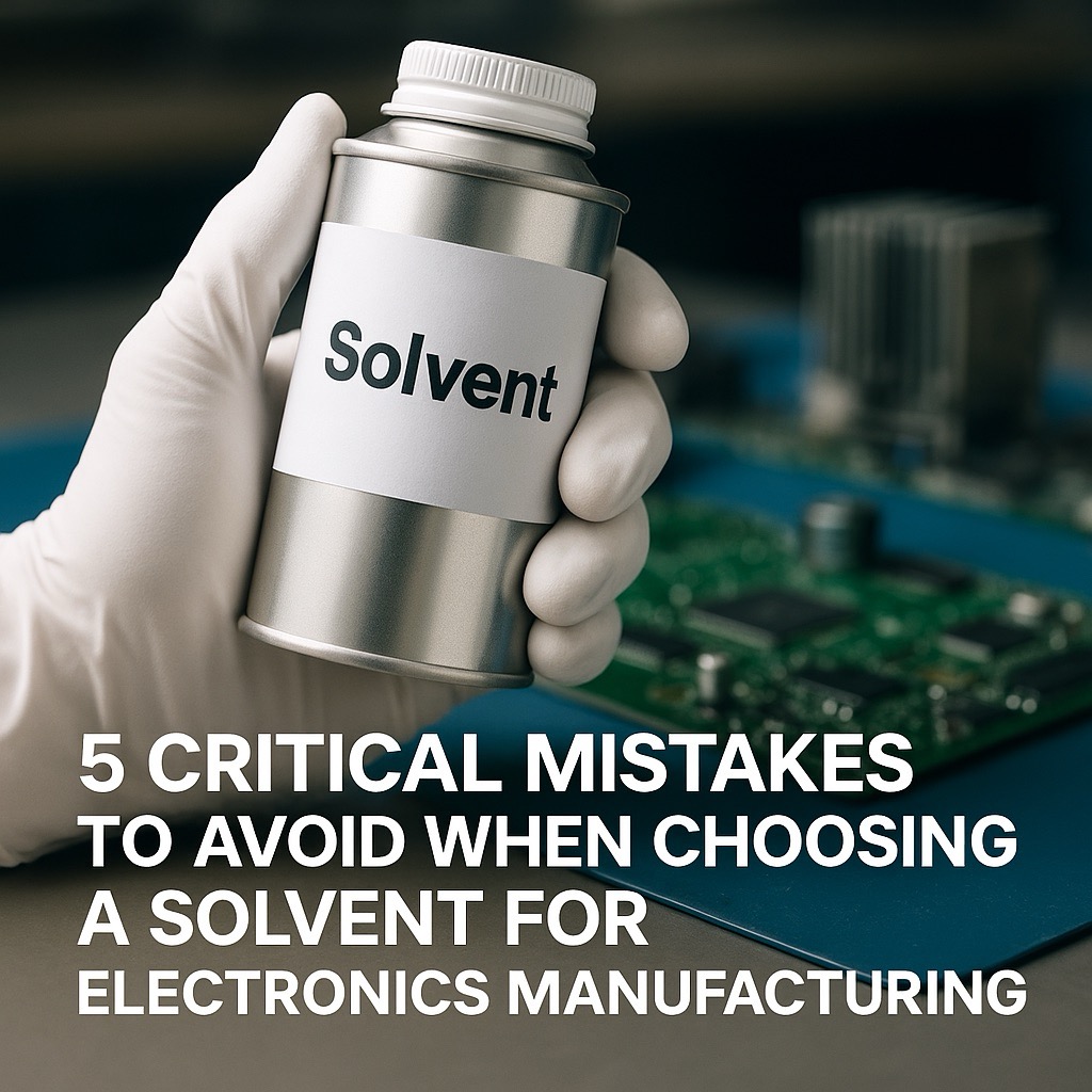 5 Critical mistakes to avoid when choosing a solvent for electronics manufacturing