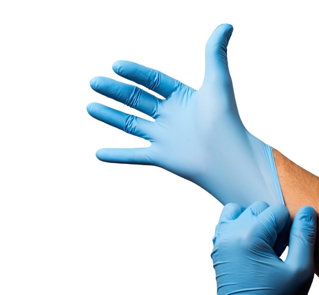 Nitrile glove powder free (blue color)