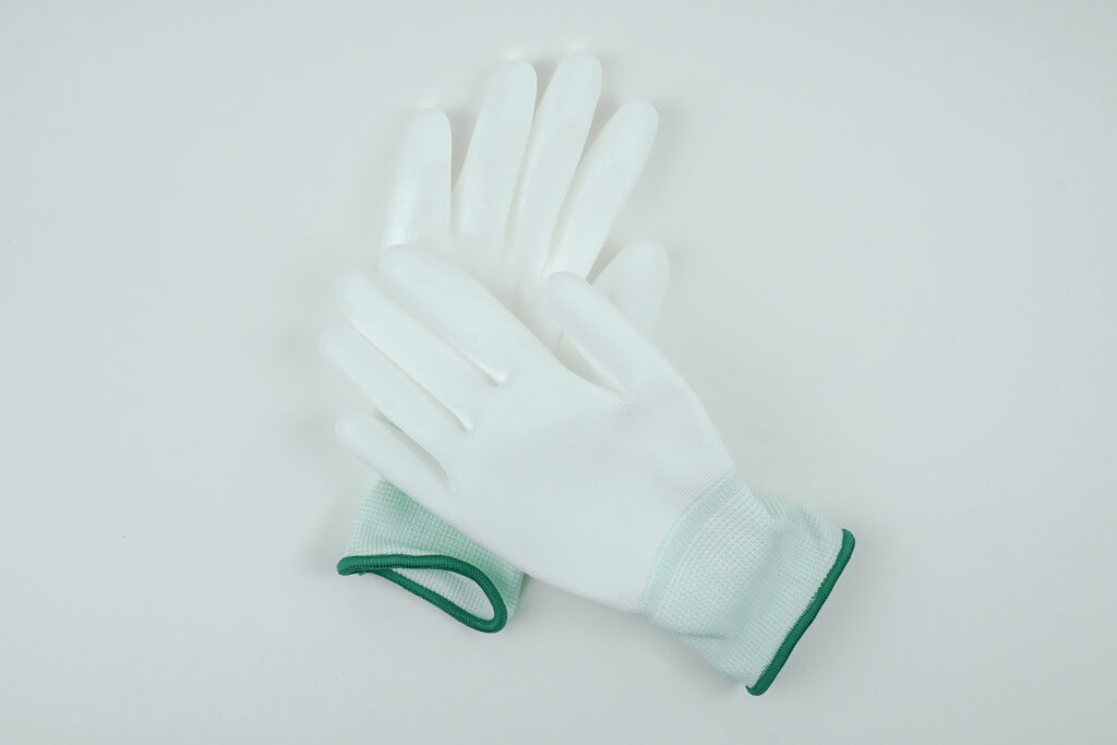 Glove polyester PU palm fit