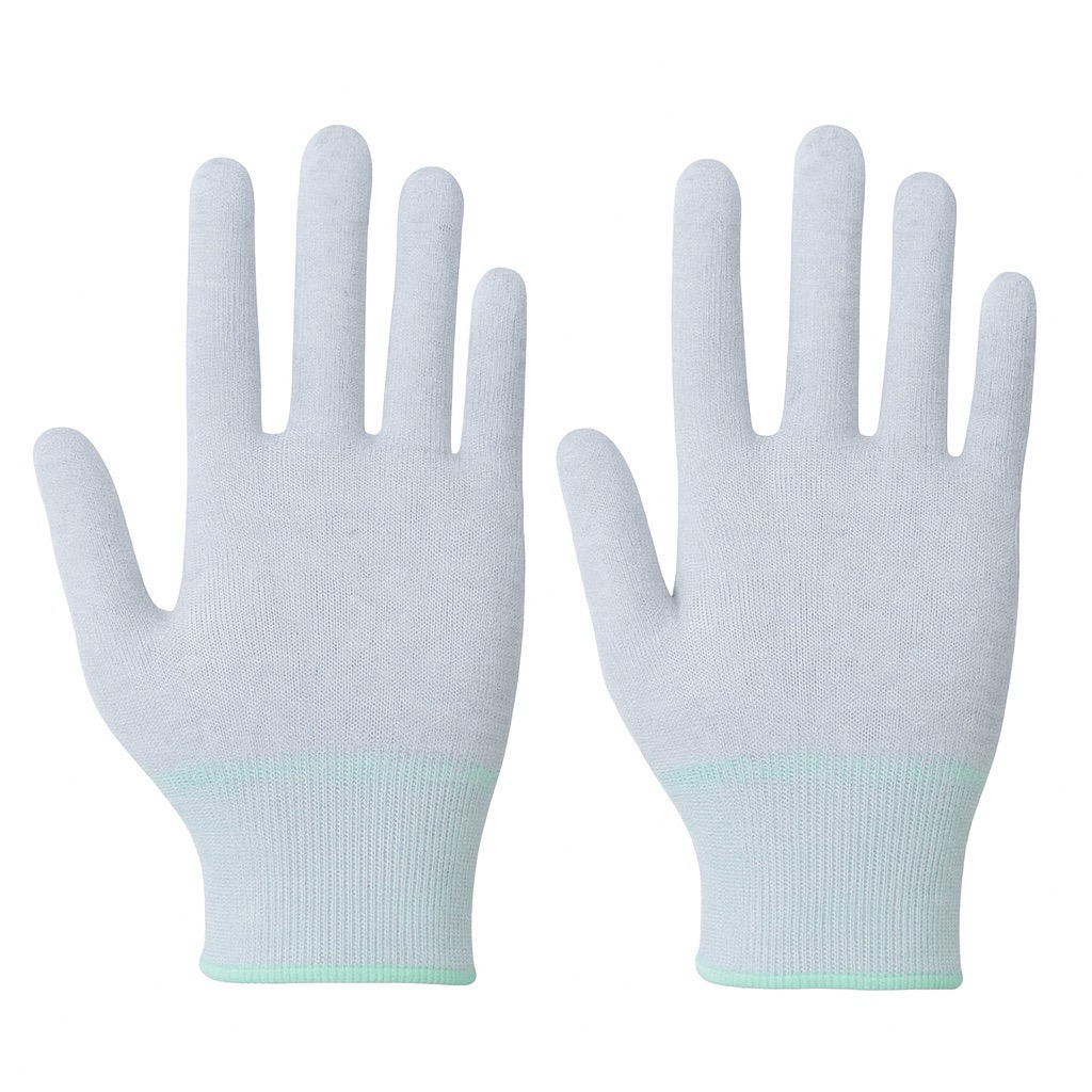 Glove polyester ESD carbon uncoated