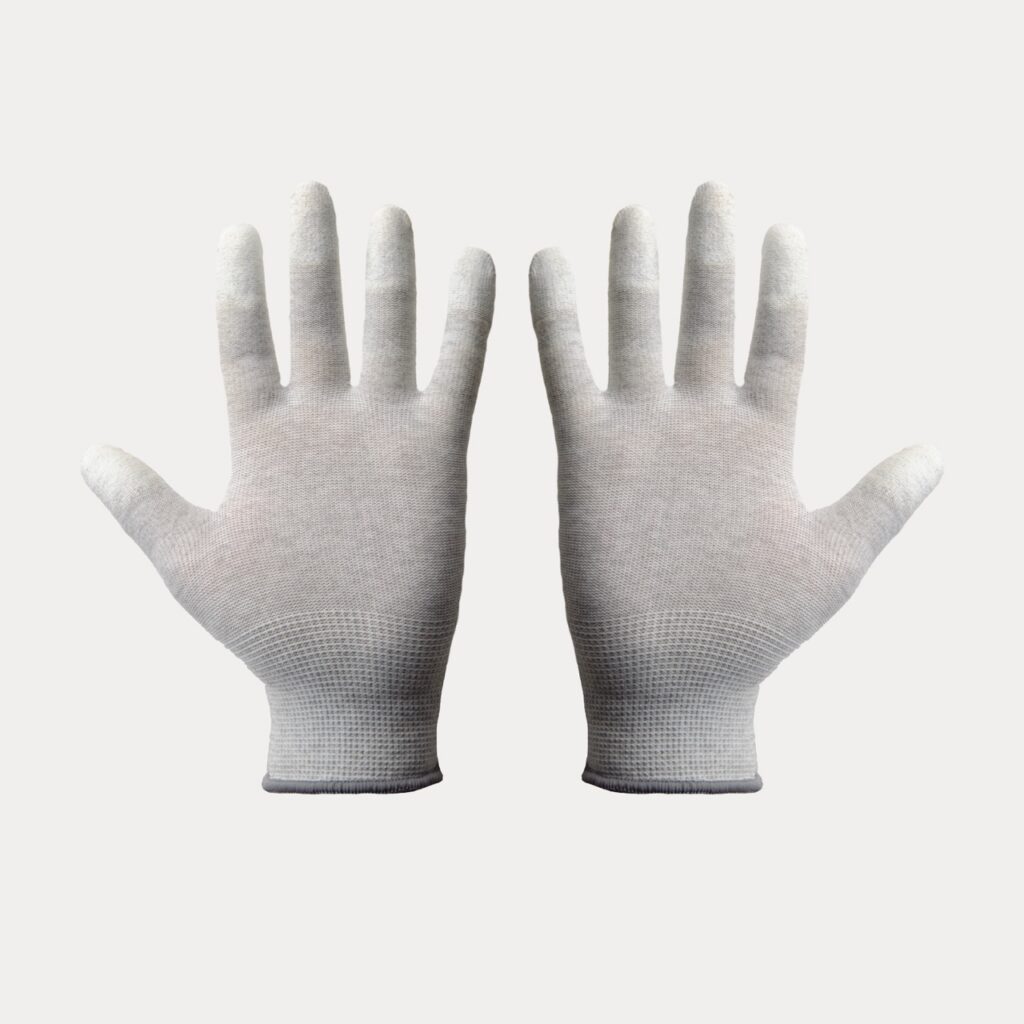 Glove polyester ESD carbon PU Top fit