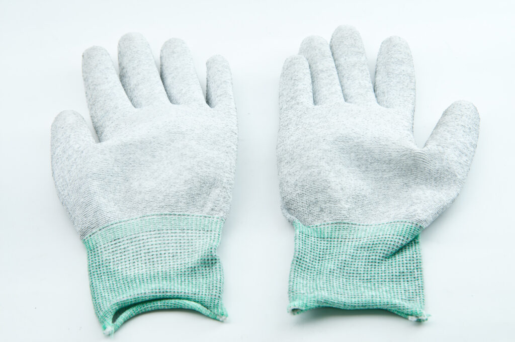 Glove polyester ESD carbon PU Palm fit